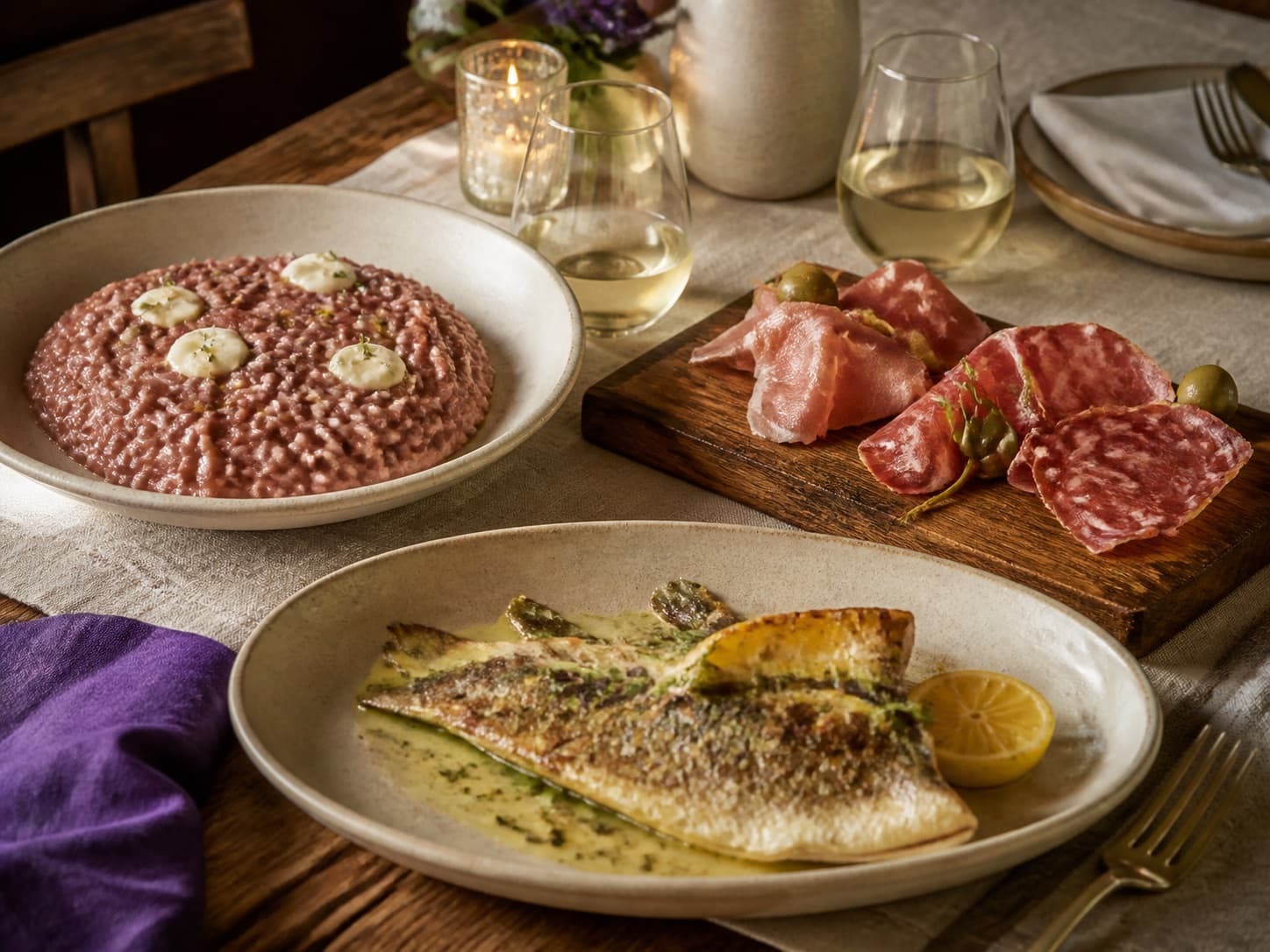 Piatti italiani presentati nel menu demo di TadaMenu